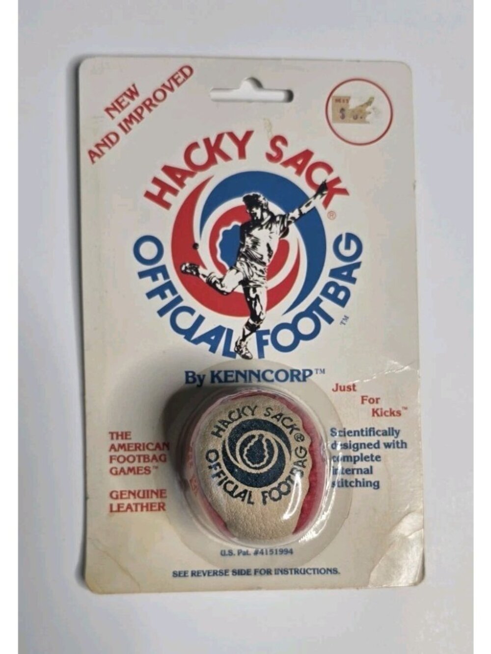 Original SEALED UNUNSED HACKY SACK Kenncorp 2nd version WHITE PINK